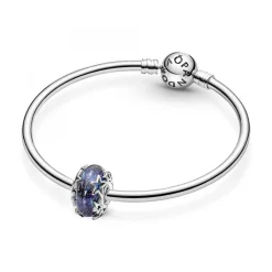 Pandora Charms<Charm en Verre de Murano Bleu Galaxie & Étoile Moments - Argent