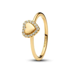 Pandora Bague<Charm Halo Cœur Gravable