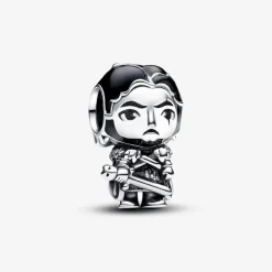 Pandora Charms<Charm Jon Snow argent sterling avec émail noir et gris femme Game of Thrones