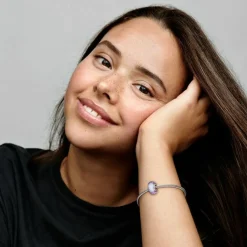 Pandora Charms<Charm Lavande en verre de Murano ondulé Moments