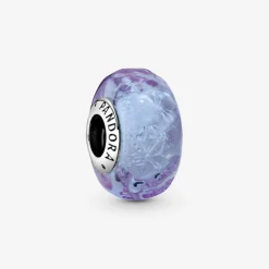 Pandora Charms<Charm Lavande en verre de Murano ondulé Moments