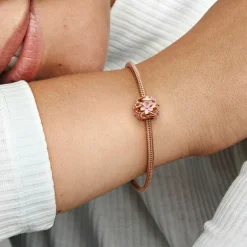 Pandora Charms<Charm Marguerite Rose Ajouré Moments