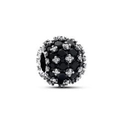 Pandora Charms<Charm Noir Rond Pavé Scintillant