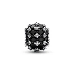 Pandora Charms<Charm Noir Rond Pavé Scintillant