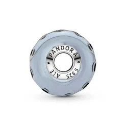 Pandora Charms<Charm Océan Verre de Murano Bleu Foncé Ondulé Colours - Argent