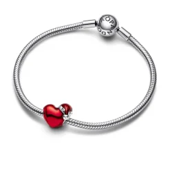 Pandora Charms<Charm Moments - Cœur de Noël Métallisé