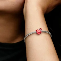 Pandora Charms<Charm Moments - Cœur de Noël Métallisé