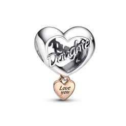 Pandora Charms<Charm Moments - Cœur Love You Daughter