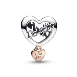 Pandora Charms<Charm Moments - Cœur Love You Daughter