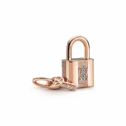 Pandora Charms<Charm moments Cadenas & clé - Rose gold
