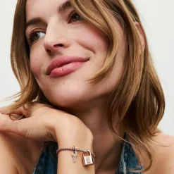 Pandora Charms<Charm moments Cadenas & clé - Rose gold