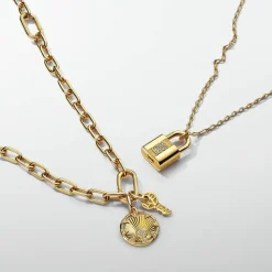 Pandora Charms<Charm moments Cadenas & Clé - Doré