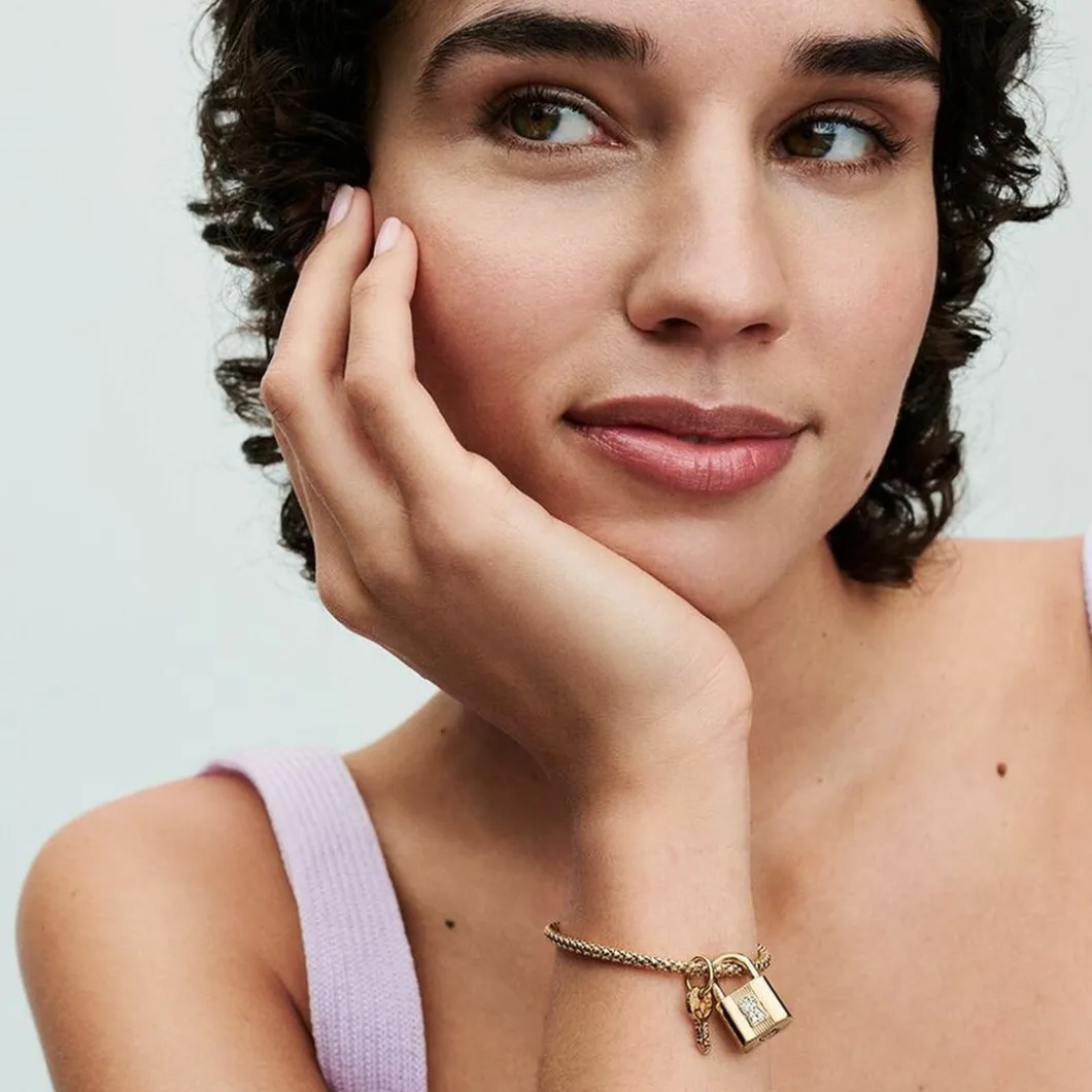 Pandora Charms<Charm moments Cadenas & Clé - Doré