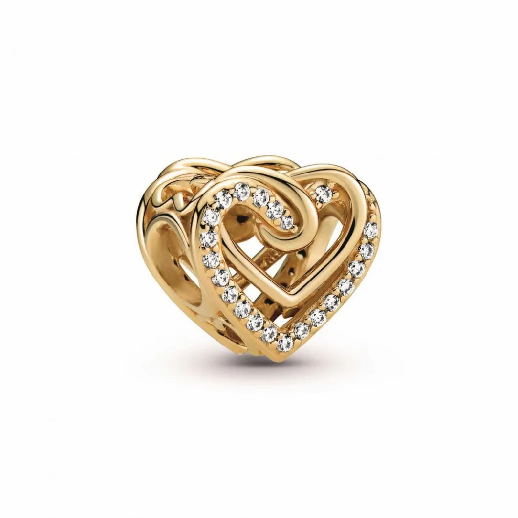 Pandora Charms<Charm moments cœurs entrelacés - Doré