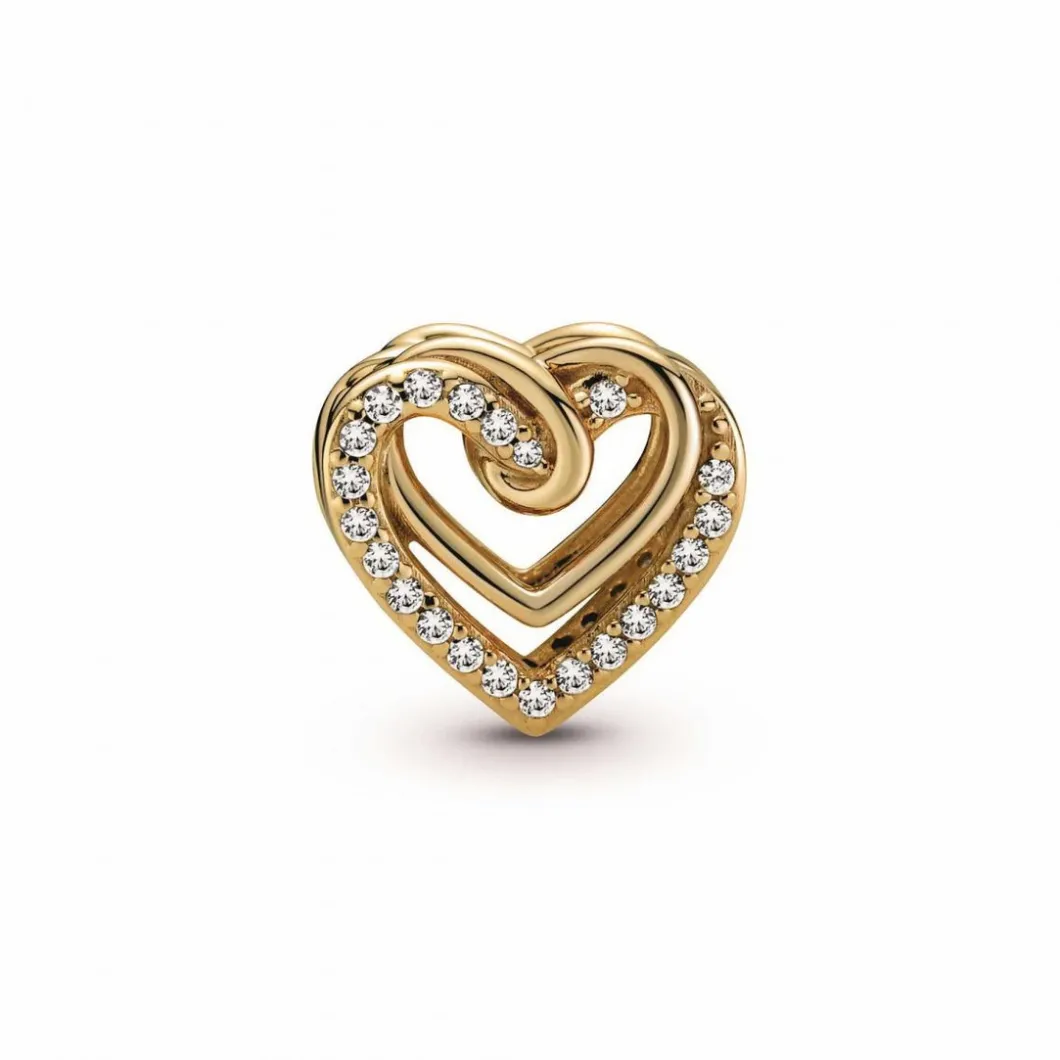 Pandora Charms<Charm moments cœurs entrelacés - Doré