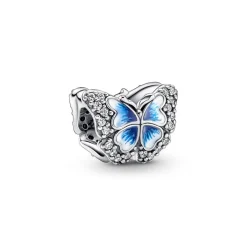 Pandora Charms<Charm Moments Papillon bleu double face - Argent 925/1000ᵉ