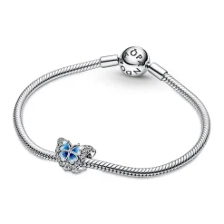 Pandora Charms<Charm Moments Papillon bleu double face - Argent 925/1000ᵉ