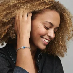 Pandora Charms<Charm Moments Papillon bleu double face - Argent 925/1000ᵉ