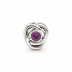 Pandora Charms<Charm moments Rose Ajourée & cristaux violet - Argent