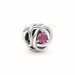 Pandora Charms<Charm moments Rose Ajourée & cristaux Rose - Argent