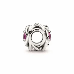 Pandora Charms<Charm moments Rose Ajourée & cristaux Rose - Argent