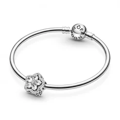 Pandora Charms<Charm Pavé Flocon de Neige Scintillant Timeless - Argent