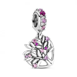 Pandora Charms<Charm Pendant Arbre de vie Cœur Rose People - Argent