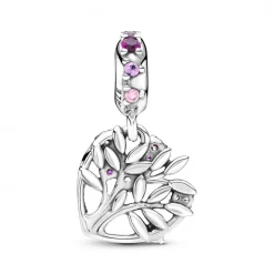 Pandora Charms<Charm Pendant Arbre de vie Cœur Rose People - Argent