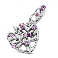 Pandora Charms<Charm Pendant Arbre de vie Cœur Rose People - Argent