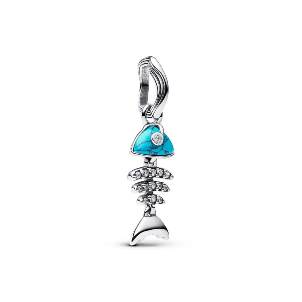 Pandora Charms<Charm Pendant Arête de Poisson Turquoise