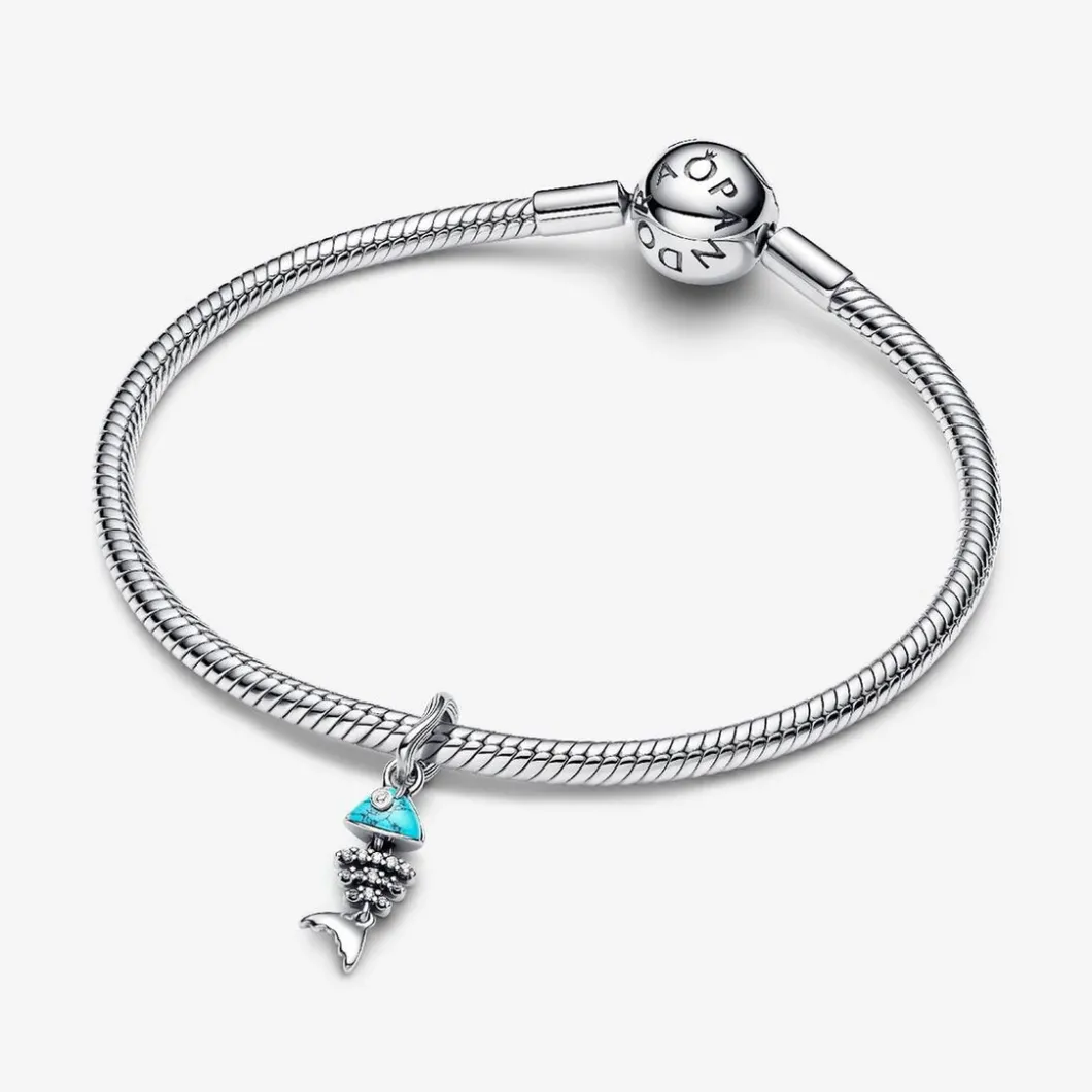 Pandora Charms<Charm Pendant Arête de Poisson Turquoise