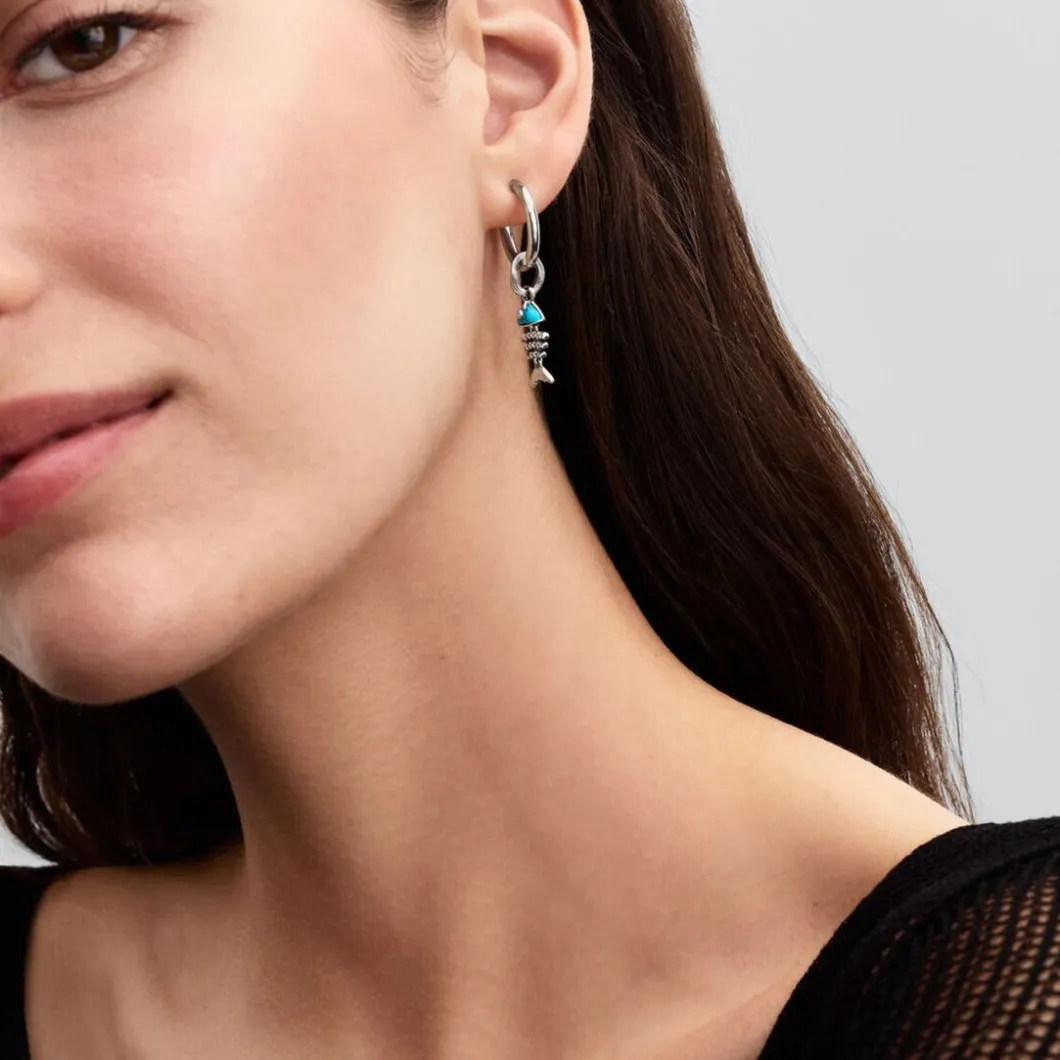 Pandora Charms<Charm Pendant Arête de Poisson Turquoise