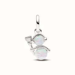 Pandora Charms<Charm Pendant Bonhomme de Neige Opalescent - Moments