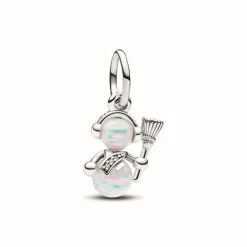 Pandora Charms<Charm Pendant Bonhomme de Neige Opalescent - Moments