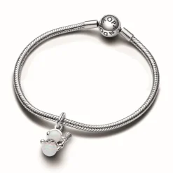 Pandora Charms<Charm Pendant Bonhomme de Neige Opalescent - Moments