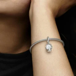 Pandora Charms<Charm Pendant Boule à Neige et Flocon Moments