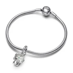 Pandora Charms<Charm Pendant Boule à Neige et Flocon Moments