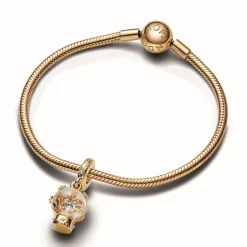 Pandora Charms<Charm Pendant Boule de Neige Cœur et Flocon - Moments