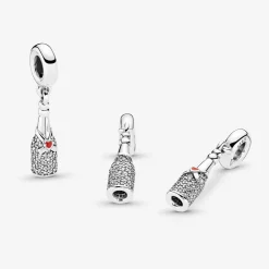 Pandora Charms<Charm Pendant Bouteille de Vin Scintillante Moments