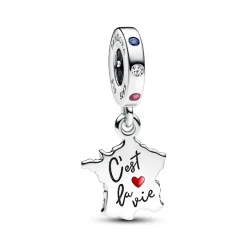 Pandora Charms<Charm Pendant Carte de la France C’est la Vie