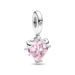Pandora Charms<Charm Pendant Cœur et Arbre de Vie Rose - Moments