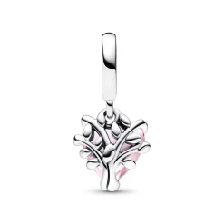 Pandora Charms<Charm Pendant Cœur et Arbre de Vie Rose - Moments