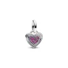 Pandora Charms<Charm Pendant Cœur Gravable Rose