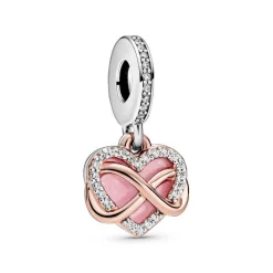 Pandora Charms<Charm Pendant Cœur Infini Fête des mères - Métal Doré à l'or Rose fin 585/1000