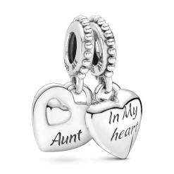 Pandora Charms<Charm Pendant Cœur Séparable Tante & Nièce People - Argent