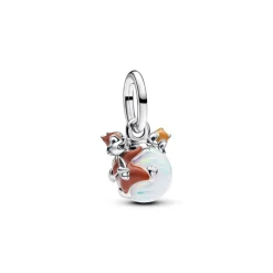 Pandora Charms<Charm Pendant Disney Boule de Noël Tic et Tac