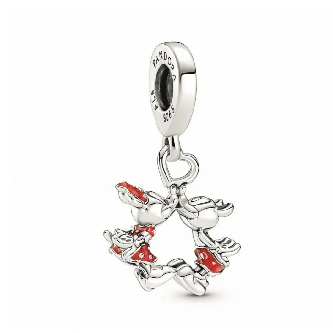 Pandora Charms<Charm pendant Disney x baiser Mickey & Minnie - Argent