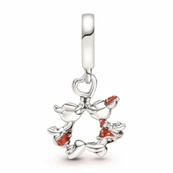 Pandora Charms<Charm pendant Disney x baiser Mickey & Minnie - Argent