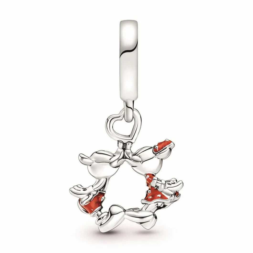 Pandora Charms<Charm pendant Disney x baiser Mickey & Minnie - Argent