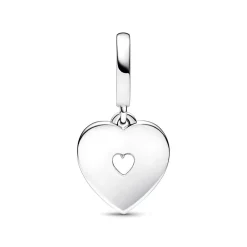 Pandora Charms<Charm Pendant Double Cœur Blanc Nacré - Moments